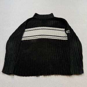 Vintage Southpole Sweater Mens XL Black Gray Ribbed Knit Mockneck Streetwear Y2K